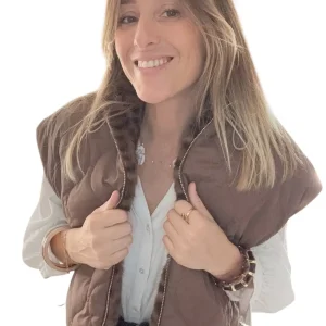 Veste sans manches réversible ANGELIQUE – Léopard