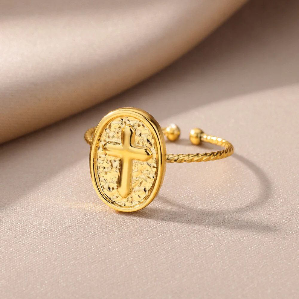 Bague Or Croix pour Femme – Image 5