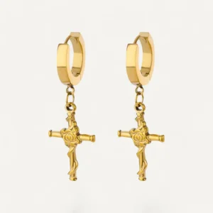 Boucles d'Oreilles Croix Florales