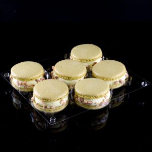 Alvéole 6 gros macarons 75mm cristal