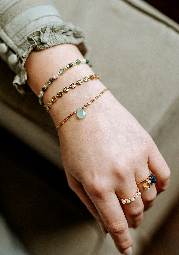 Bracelet Romy - Jade teintée vert clair – Image 2