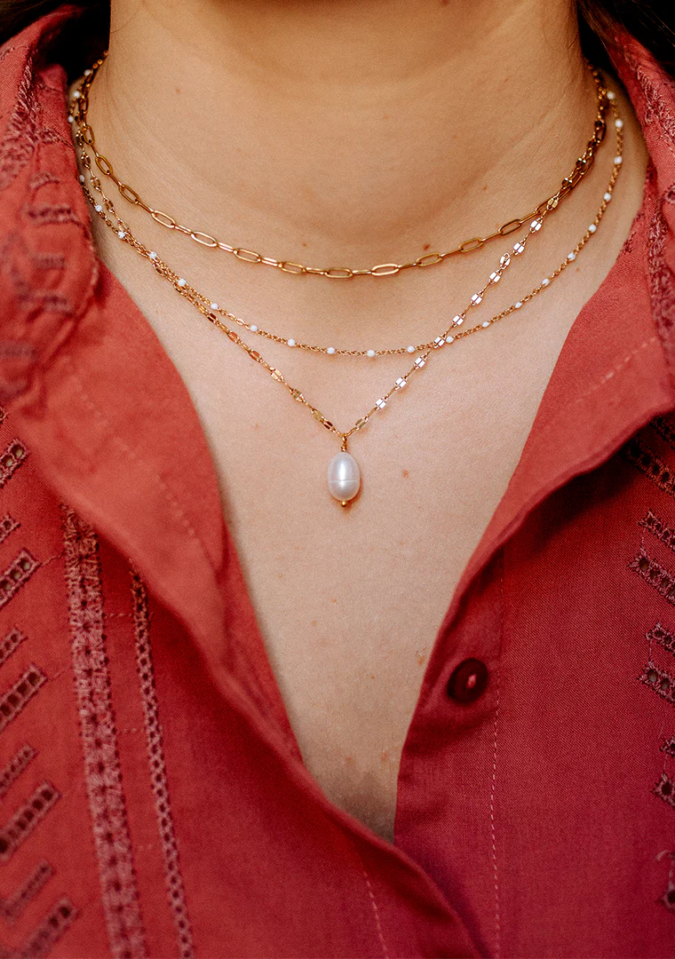 Collier triple rangs Alix - Perle d’eau douce