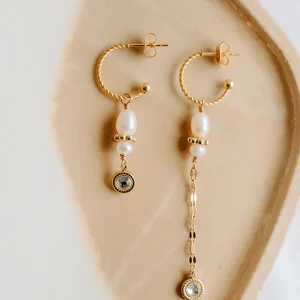 Mini créoles Capucine - Perles d’eau douce