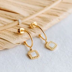 Mini créoles Angèle - Nacre