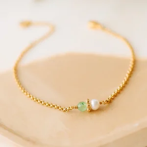 Bracelet Tisha - Aventurine & Perle d’eau douce