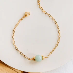 Bracelet Osiris - Jade teintée bleue