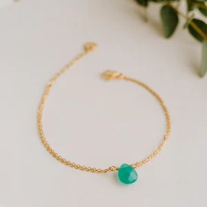 Bracelet Romy - Jade teintée vert foncé