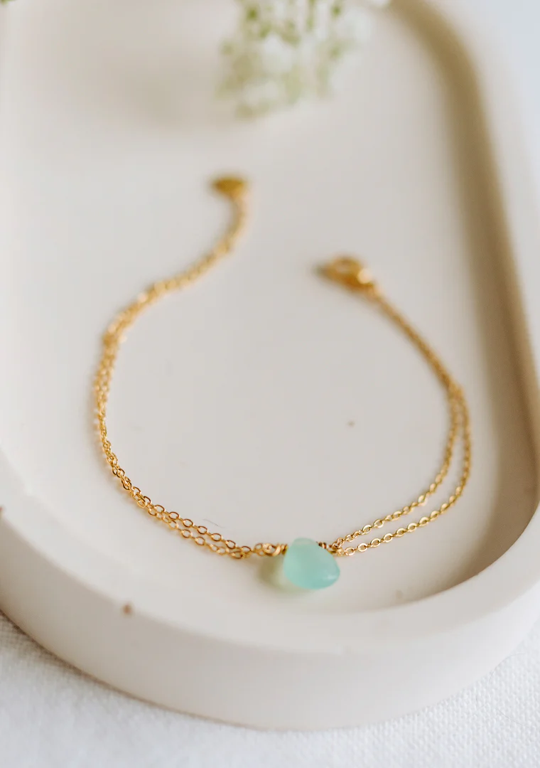 Bracelet Romy - Jade teintée vert clair – Image 5