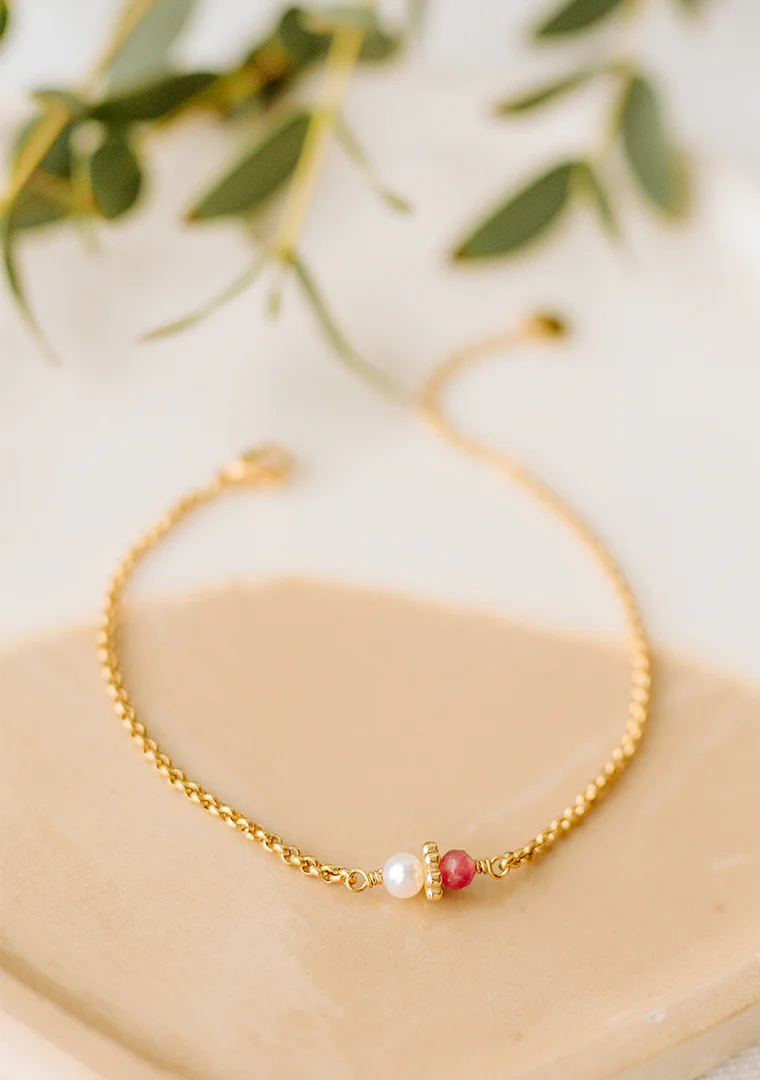 Bracelet Tisha - Tourmaline & Perle d’eau douce – Image 3