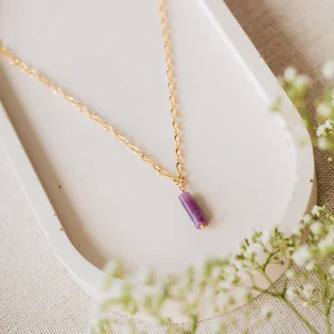 Collier Isa - Lépidolite violette