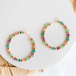 Créoles Masha - Multi-pierres pastel