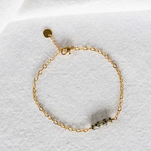 Bracelet Isa - Jaspe dalmatien