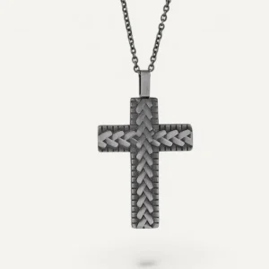 Collier Croix Tressée Homme