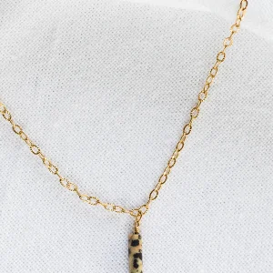 Collier Isa - Jaspe dalmatien