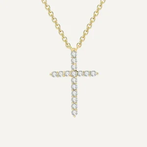 Collier Croix Cristal Fin