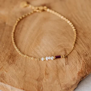 Bracelet Baya - Perles d'eau douce & Hématite violette