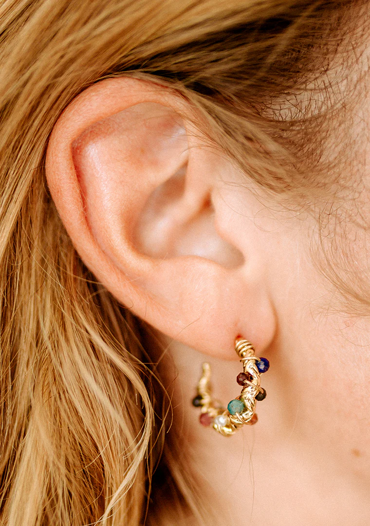 Créoles Amira - Multi-pierres - Petites – Image 2