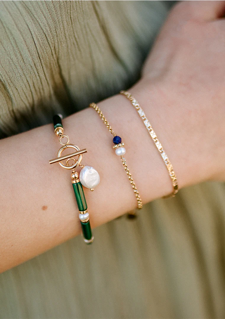 Bracelet Tisha - Lapis-Lazuli & Perle d’eau douce – Image 2