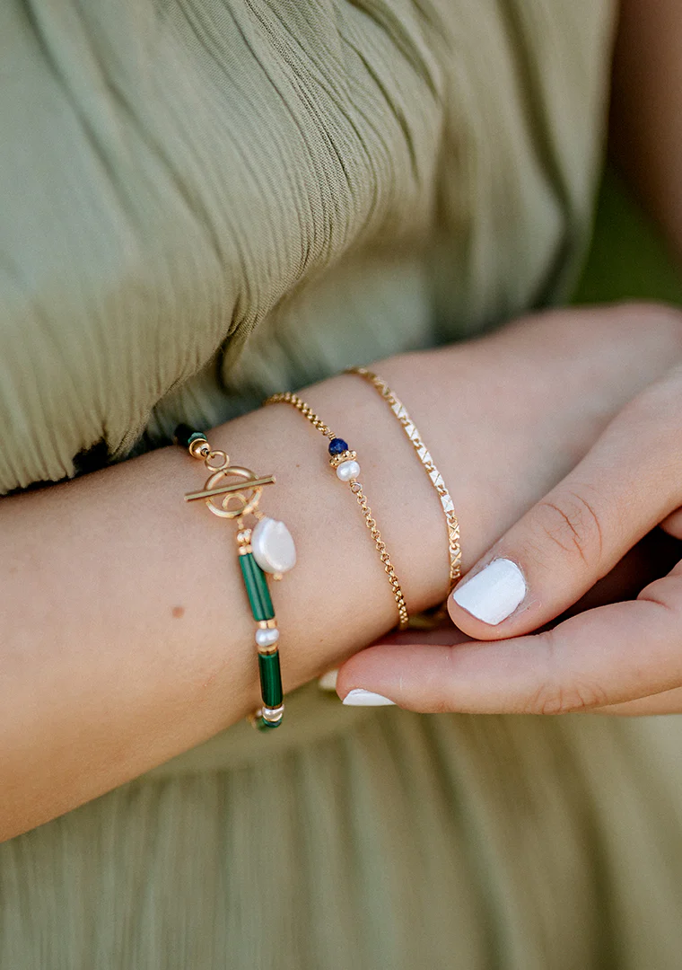 Bracelet Tisha - Lapis-Lazuli & Perle d’eau douce – Image 4