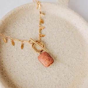 Collier Lou - Pierre de soleil rouille