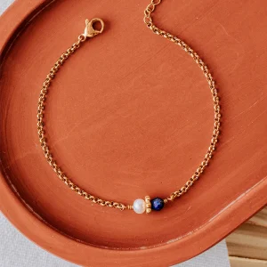 Bracelet Tisha - Lapis-Lazuli & Perle d’eau douce