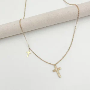 Collier PETITES CROIX – Doré