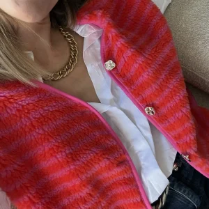 VESTE SANS MANCHES MANOU – Fuschia & Orange