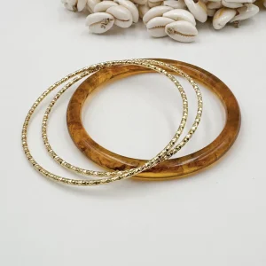 Bracelets LILIE – Doré & Ambre