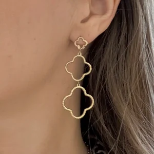 Boucles d&rsquo;oreilles pendantes CARO – Doré