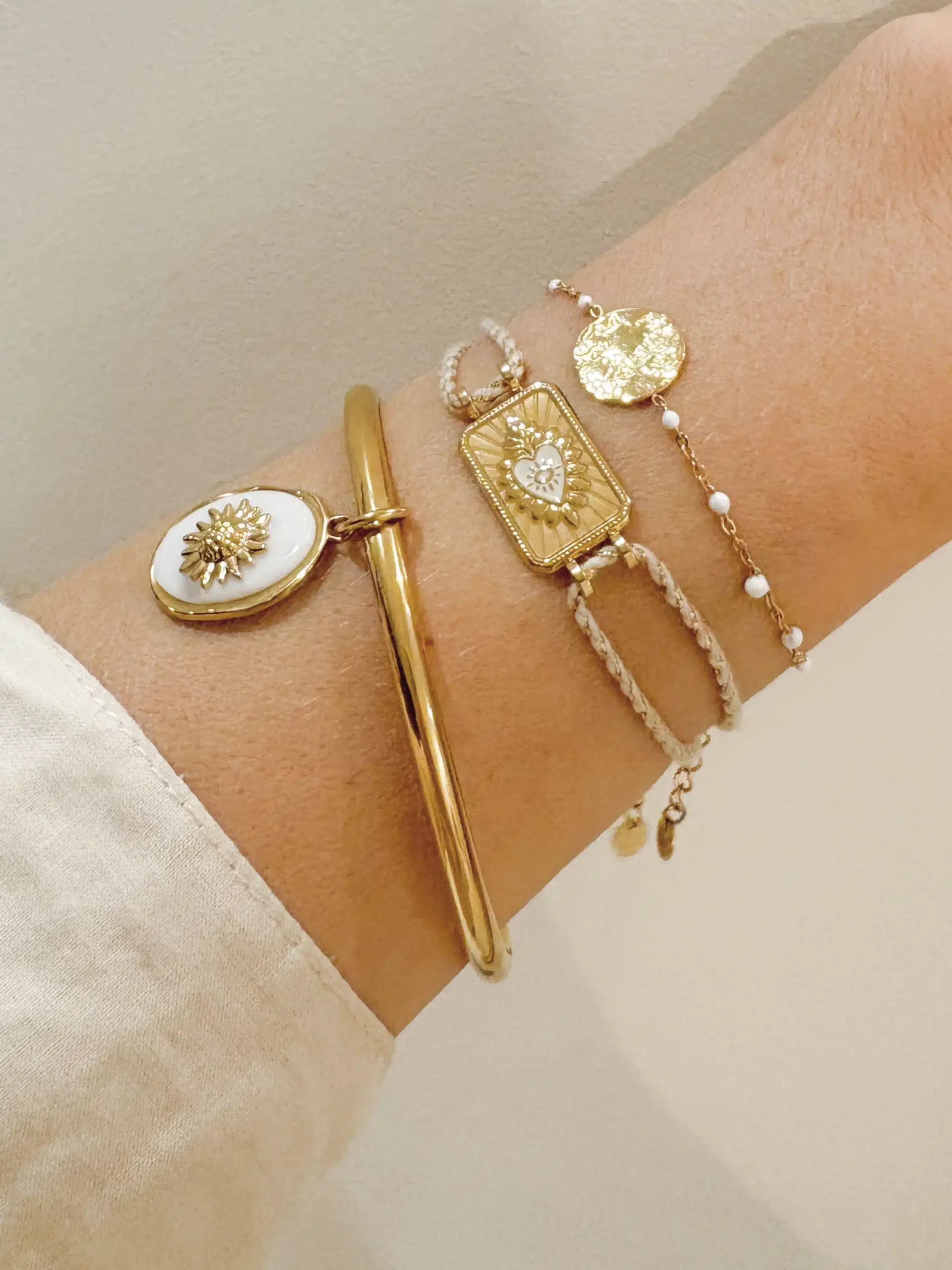 Bracelet jonc BAHIA – Doré – Image 2