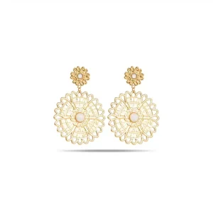 Boucles d&rsquo;oreilles ROSACE – Blanc