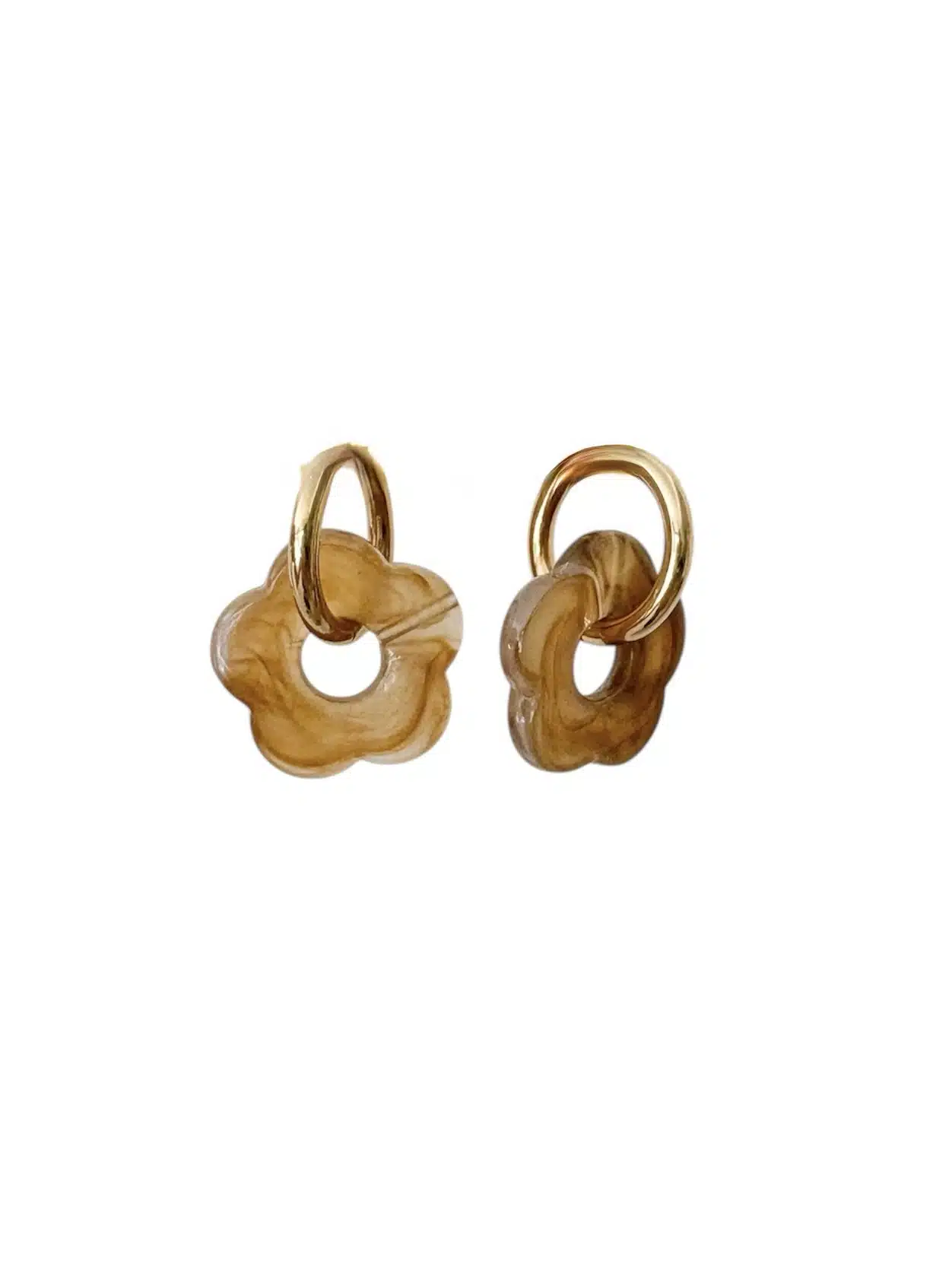 Boucles d’oreilles WOODSTOCK – Doré & Taupe