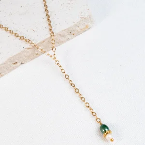 Collier Calypso - Perles d’eau douce blanche & verte