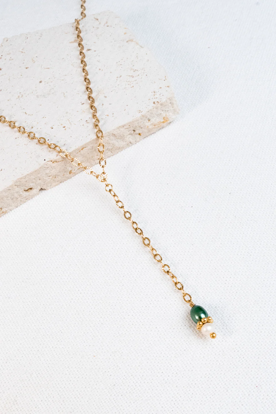 Collier Calypso - Perles d’eau douce blanche & verte