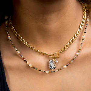 Collier Thiziri - Tourmaline & Perles d’eau douce