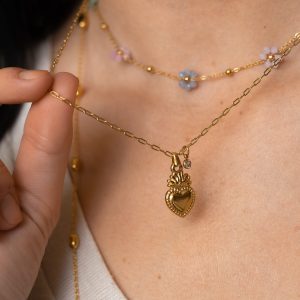 Collier & bracelet triple rangs Amore