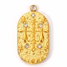 Charms médaille Balance Astro Strass Blanc