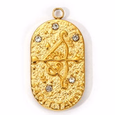 Charms médaille Sagitaire  Astro Strass Blanc