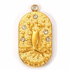 Charms médaille Scorpion Astro Strass Blanc