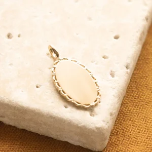 Médaille à graver Adélaïde - Plaqué or - Ovale