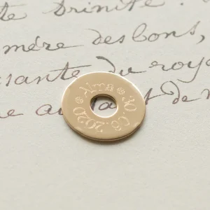 Médaille à graver Béatrice - Plaqué or - 15mm