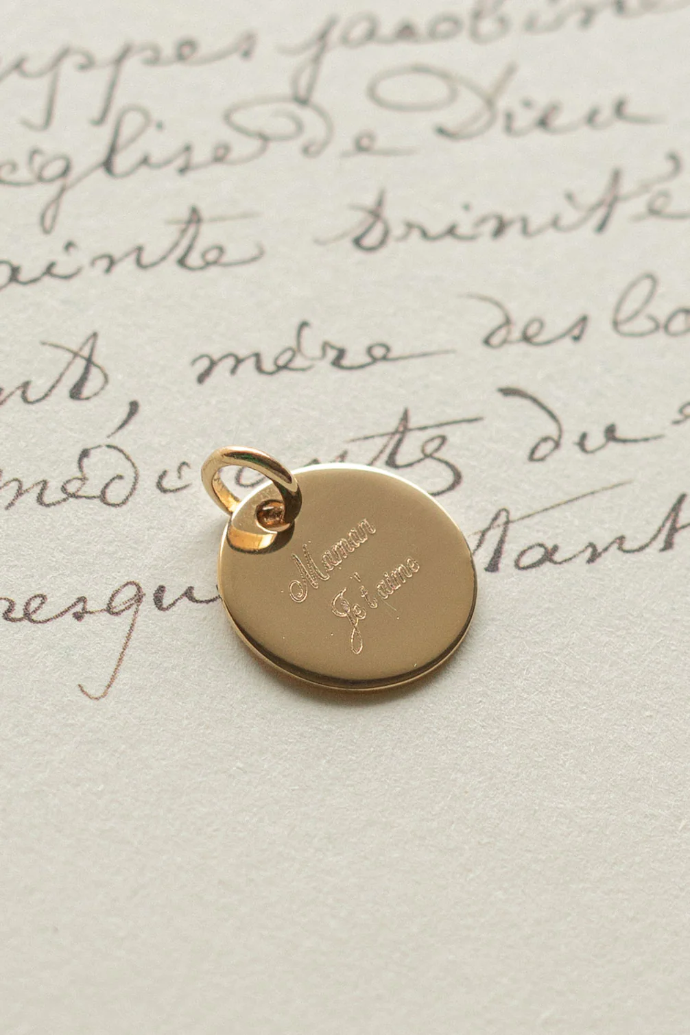 Médaille à graver Elizabeth - Plaqué or - 15mm – Image 3