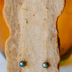Boucles Alba - Perles d’eau douce grises