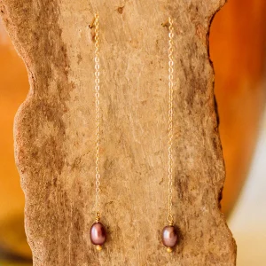 Boucles Alba - Perles d’eau douce roses