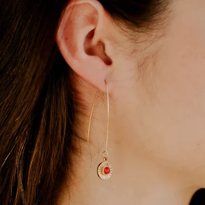 Boucles Sol - Jade rouge