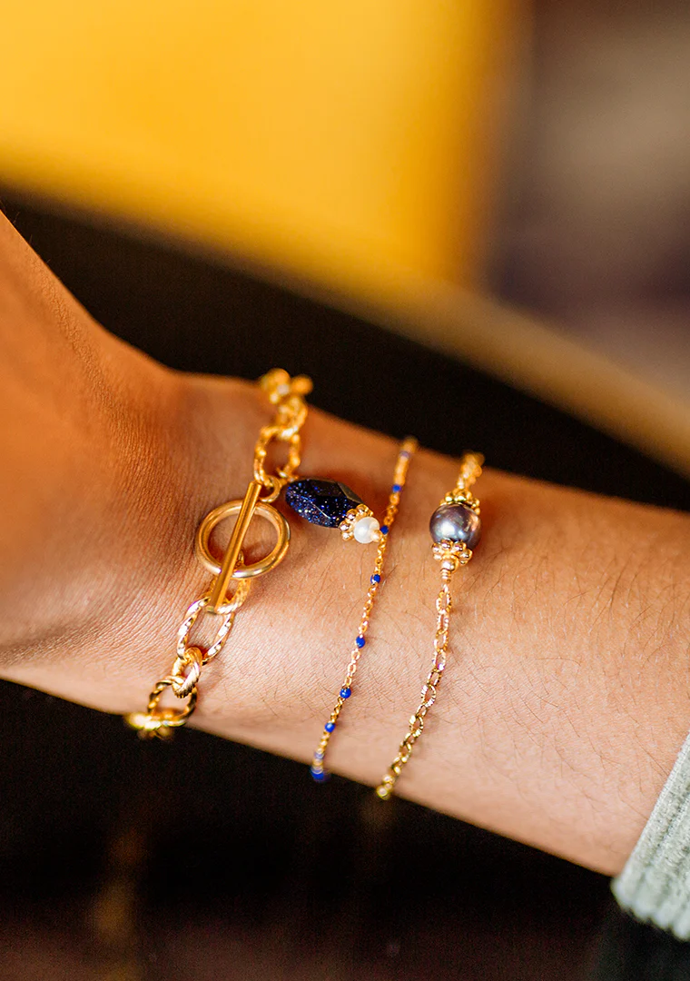 Bracelet Suzie - Pierre de soleil bleu nuit – Image 2