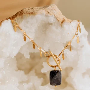 Collier Lou - Pierre de Soleil bleu nuit