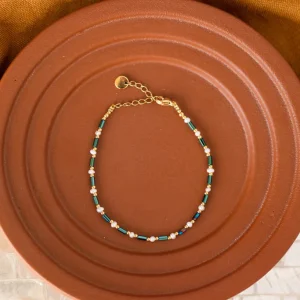 Bracelet Catalina - Hématites kaki & Perles d’eau douce