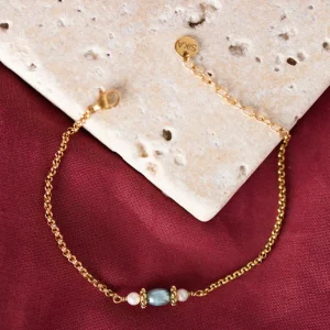 Bracelet Calypso - Perles d’eau douce blanche & bleues