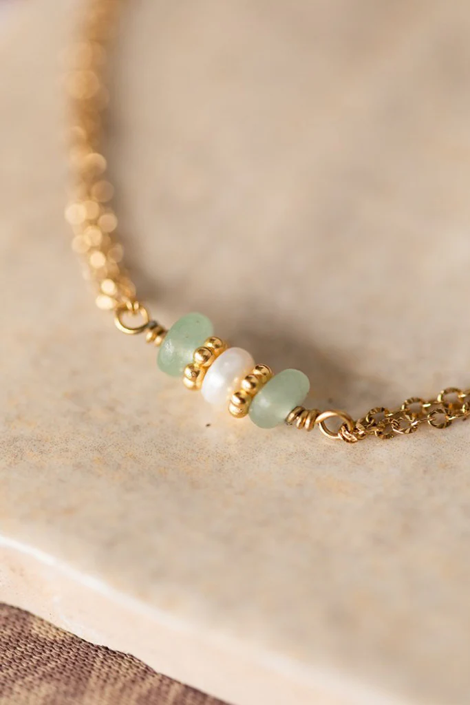 Bracelet Luana - Aventurines & Perle d’eau douce – Image 3